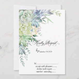 Invitation Gouache Succulentes Désertiques Points RSVP