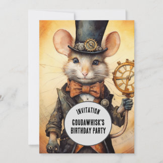 Invitation Goudawhisk Animal Steampunk nom personnalisé