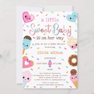 Invitation Gourmandises de Land Sprinkles Donut Baby Shower 