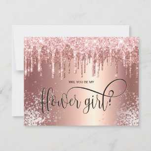 Invitation Gouttes de rose gold, veux-tu être ma demoiselle d
