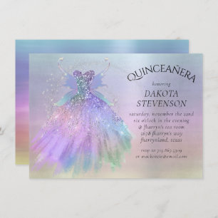 Invitation Gown Ethereal Fairy Wing Rainbow Pastel Sheen