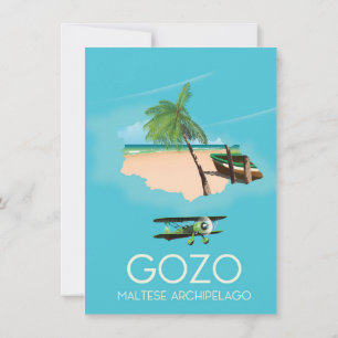 Invitation Gozo, archipel maltais Affiche de voyage carte.