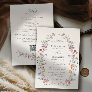 Invitation Grâce aux fleurs sauvages Jardin romantique Tout e