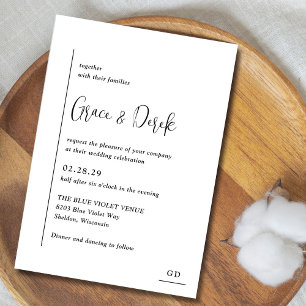 Invitation Grace noir et blanc Mariage moderne