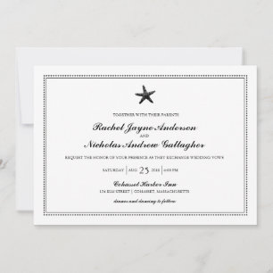 Invitation Graceful Starfish Classic Black   MARIAGE