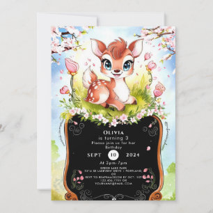 Invitation Graceful Woodland Fête Anniversaire
