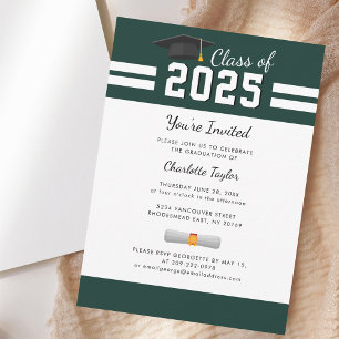 Invitation Grad 2023 Script Green Graduation Party