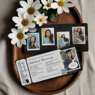 Invitation Grad Adventure Attend Billet Avion Pass d'embarque