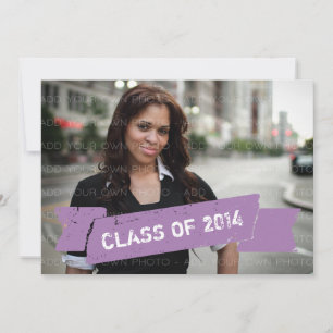 Invitation Grad Banner Grunge Violet