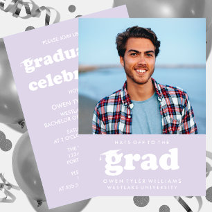 INVITATION GRAD CASQUETTES RETRO OFF À GRAD PHOTO GRAD INVITA