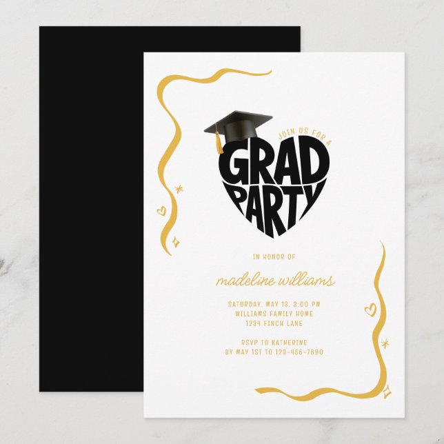 Invitation Grad de la fête du coeur (Devant / Derrière)