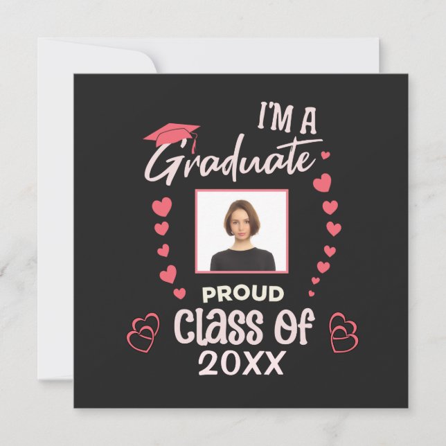 Invitation Grad Graduate Photo Graduate Classe Personnaliser (Devant)