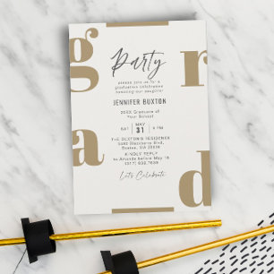 Invitation Grad Moderne Olive Green Graduation Party