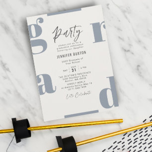 Invitation Grad Moderne violet & beige Graduation Party Invit