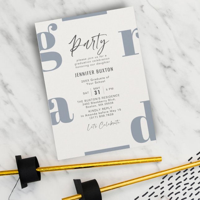 Invitation Grad Moderne violet & beige Graduation Party Invit (Créateur téléchargé)