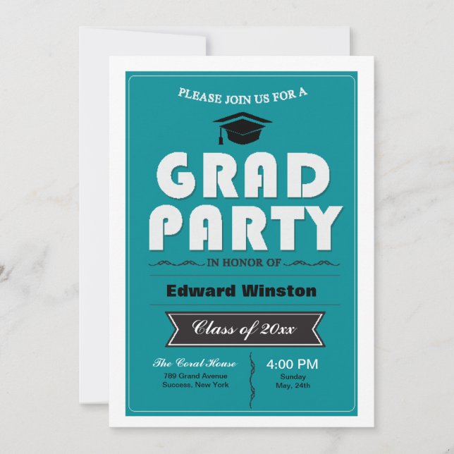 Invitation Grad Party (Devant)