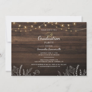 Invitation Grad Rustic Script Class of 2022 Graduation Party