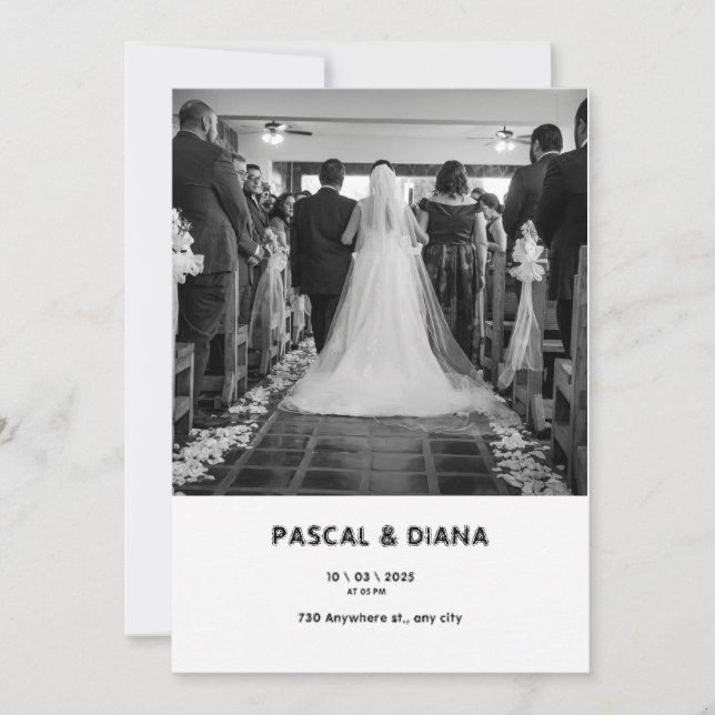 Invitation Gradient blanc Bienvenue au Mariage (Devant)