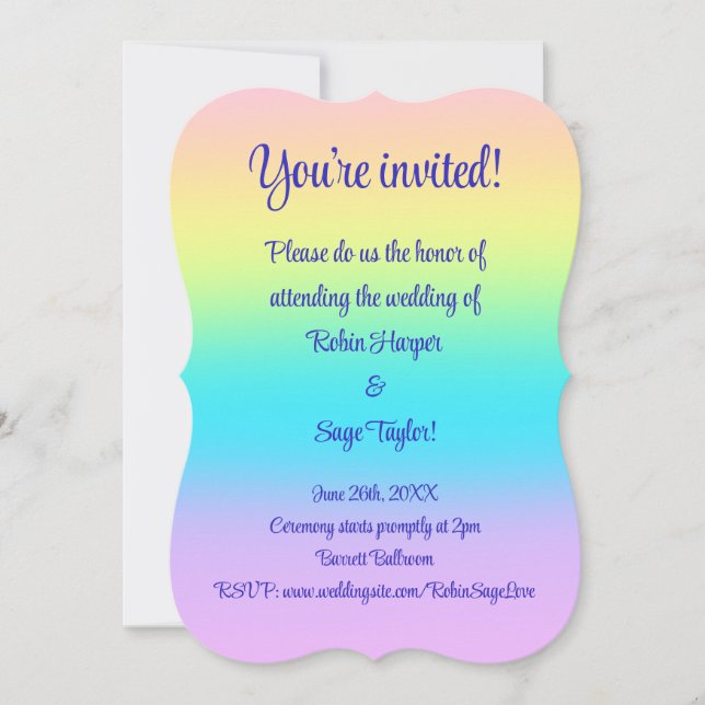 Invitation Gradient de Gorgeous Pastel (Devant)