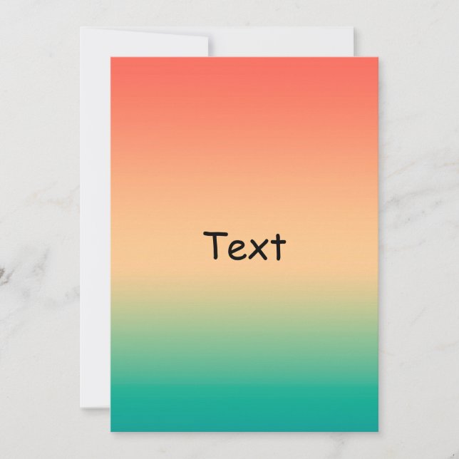 Invitation Gradient ombre corail blush beige vert doux bleu (Devant)