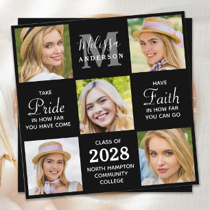 Invitation Graduate 5 Photo Collage noir Graduation