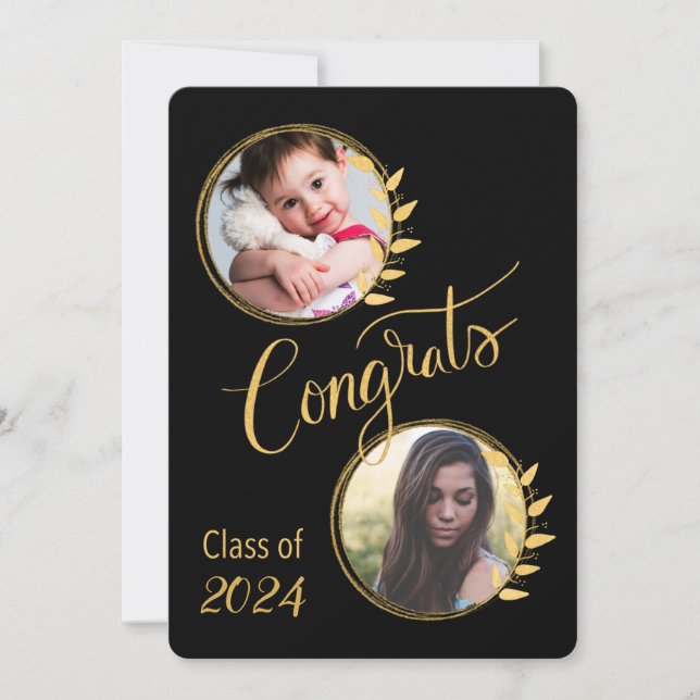 Invitation Graduate Class of 20__ Parties scintillant d'or 4  (Devant)