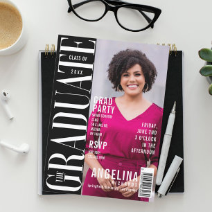 Invitation Graduate Fun Magazine tendance Couverture Grad Par