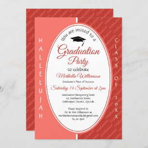 Invitation Graduate HALLELUJAH Custom Coral Graduate
