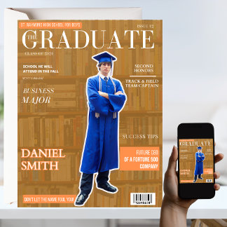 Invitation Graduate Magazine Couverture photo Diplôme