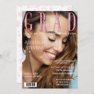 Invitation Graduate Magazine Couverture Photo Graduate Party 
