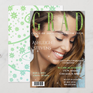Invitation Graduate Magazine Cover Photo Graduation Party