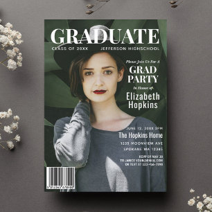 Invitation Graduate Magazine Cover Photo Graduation Party