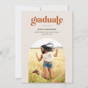 Invitation Graduate minimaliste Arched Photo Party