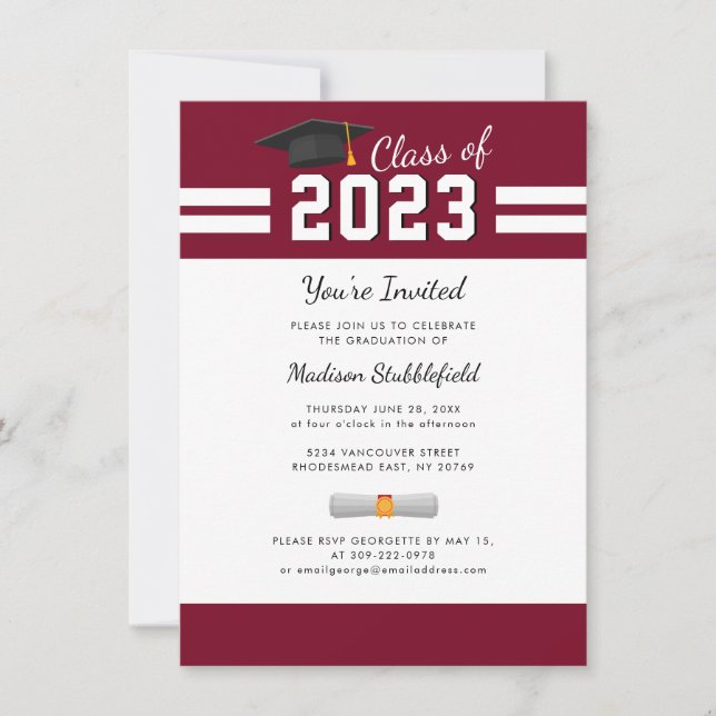 Invitation Graduate Moderne Graduation 2025 Party (Devant)