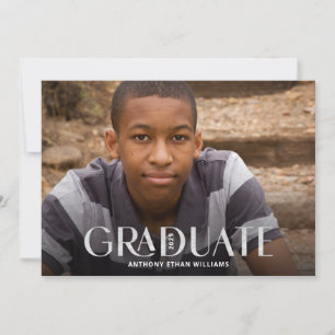 Invitation Graduate moderne Silver Overlay Party