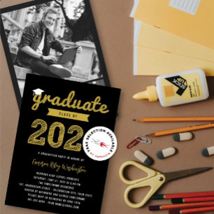 Invitation Graduate Sketch Class Of 2024 3 Photo Grad Party
