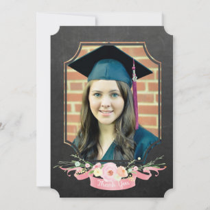 Invitation Graduation 2017 Merci Chalkboard Floral