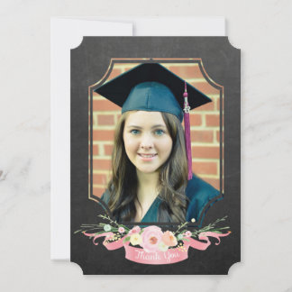 Invitation Graduation 2017 Merci Chalkboard Floral