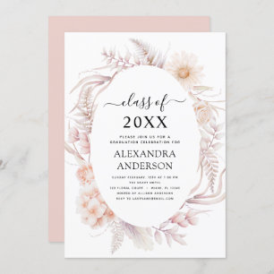 Invitation Graduation 2022 Boho Chic Dusty Pink Desert
