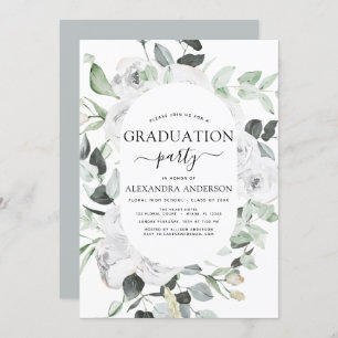 Invitation Graduation 2023 Floral Eucalyptus Vert