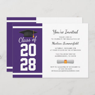 Invitation Graduation 2024 Purple Grad Party