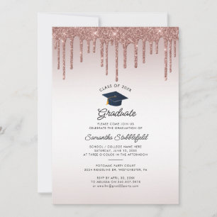 Invitation Graduation 2024 Rose Gold Grad Party