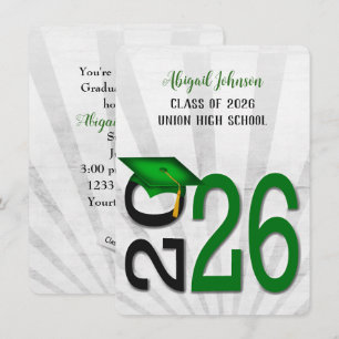 Invitation Graduation 2025 dans les couleurs de l'école verte