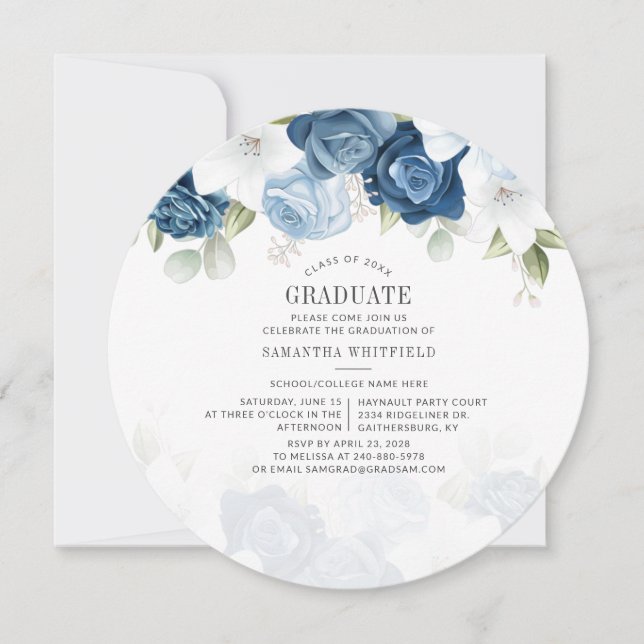 Invitation Graduation 2025 Floral Grad Party (Devant)