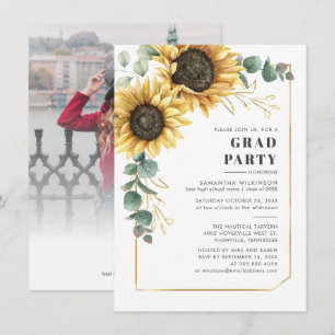 Invitation Graduation 2025 Floral Photo Graduation Party