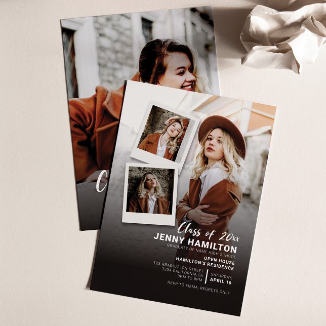 Invitation Graduation 2025 Grad Photos Script Party (Créateur téléchargé)