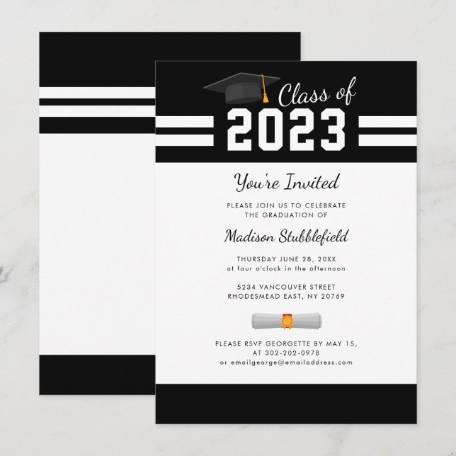 Invitation Graduation 2025 Modern Grad Party (Devant / Derrière)