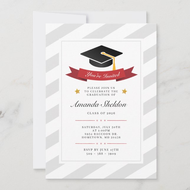 Invitation Graduation 2025 Modern Grad Party (Devant)