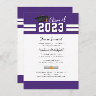Invitation Graduation 2025 Party Simple Purple