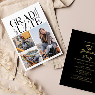 Invitation Graduation 2025 Photo Collage Grad Party